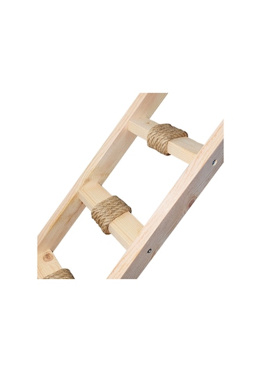 Doğal ahşap duvara monte kedi merdiveni sağ sol uyumlu 60cm