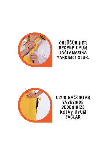 Star Ayar Askılı Havlulu 4lü Mutfak Önlüğü Seti 2 Eldiven Sarı-siyah-siyah