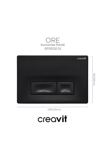 Creavit Ore Mat Siyah Boyalı Kumanda Paneli  GP3002.01 Mat Siyah