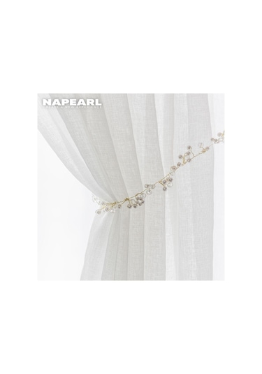 Beyaz 1 Pc Napearl Basit Zarif Tül Perde Düz Renk Perde Oturma Odası Tül Perdeleri W100cm X L130cm Beyaz
