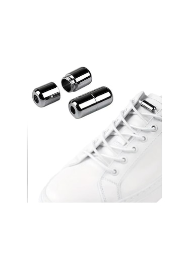 Vidalı Platin Renk 5 Çift Ayakkabı Bağcık Ucu Platin