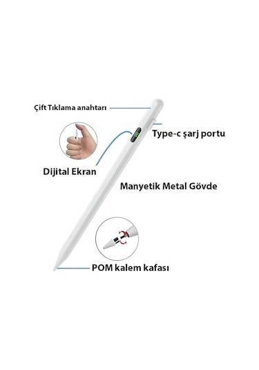 Ally K-2268 Dijital Göstergeli Universal Stylus Dokunmatik Kalem