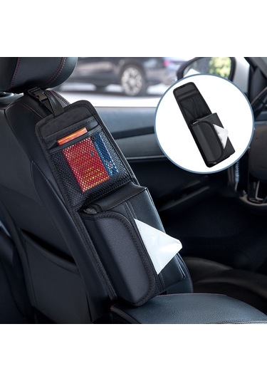 Araba Koltuğu Yan Saklama Asılı Çanta Doku Kutusu, Model: H320 Litchi Desen