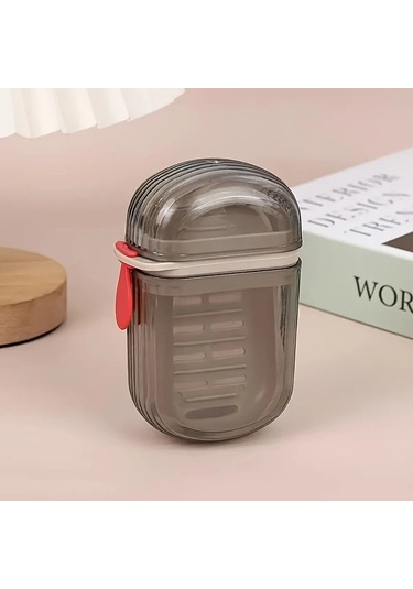 Chenkestoreone Seyahat Sabunluğu Kapaklı Dayanıklı Pet Sızdırmaz Gri Şeffaf Gri