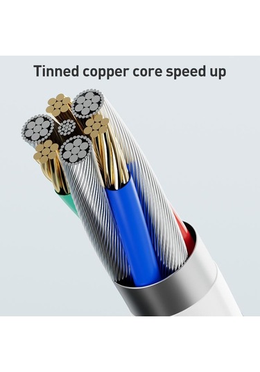 Zga Cb06 60w Tip-c Tip-c Hızlı Şarj Örgülü Veri Kablosu, Uzunluk: 1m Beyaz