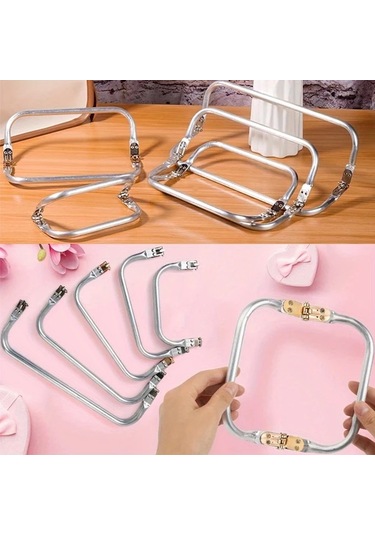 Fochsia 2 Adet Açık Altın Renk 7.87 İnç Çanta Çerçevesi Doktor Metal Alüminyum Boru Tutamak Dıy Cüzdan Yapım Parçaları