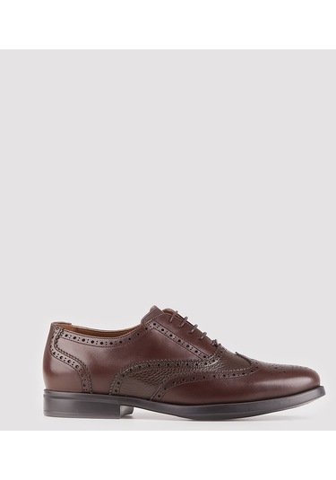 Hakiki Deri Kahverengi Bağcıklı Erkek Ayakkabı-Kahverengi (521651398) Kahverengi
