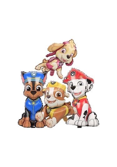 Paw Patrol Folyo Balon Seti, Chase, Marshall, Skye, Rubble 4 Lü