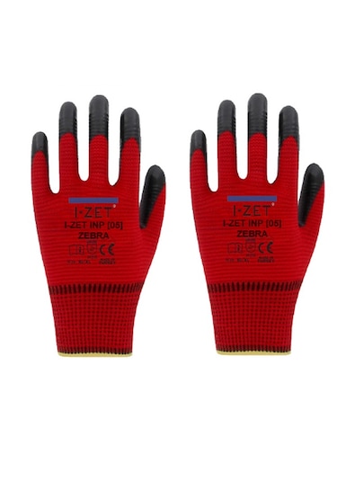 I-zet Inp05 Zebra No 9 Polyester Örme Nitril Eldiven 288 Adet