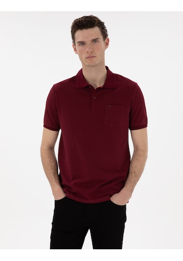 Pierre Cardin Erkek Bordo Tişört Basic 50306552-vr014 Bordo