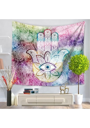 Pazly Yoga Ve Tasarım Şık Şalı Renkli Plaj Oturma Odası İşi İçin Halısı Goblen El Duvar Dekoru, Bohem Battaniyesi - Gv