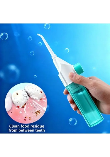 Willowhaven Göl Mavi Manuel Yüksek Basınçlı Oral Diş İpi - Portatif Ergonomik Diş Şırıngası