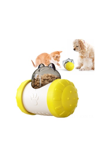 Kosona Kedi Köpek Oyuncağı: Dayanıklı Materyal İle Zeka Geliştirici Yavaş Yeme Yemek Dağıtıcı Top Sarı - Elektriksiz Etkileşimli Eğlence