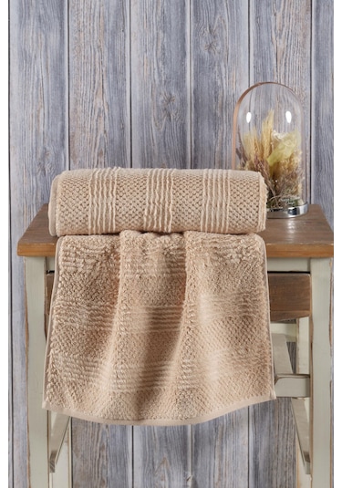 Varol Lavin %100 Premium Cotton El Havlusu 50x90cm Bej-50x90cm Bej