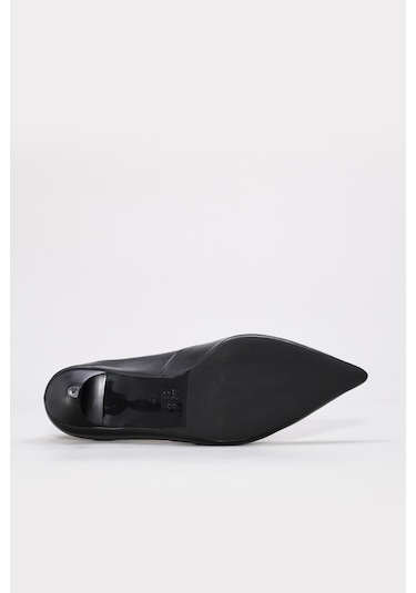 Hakiki Deri Kadın İnce Topuk Ayakkabı 215za1882 Siyah