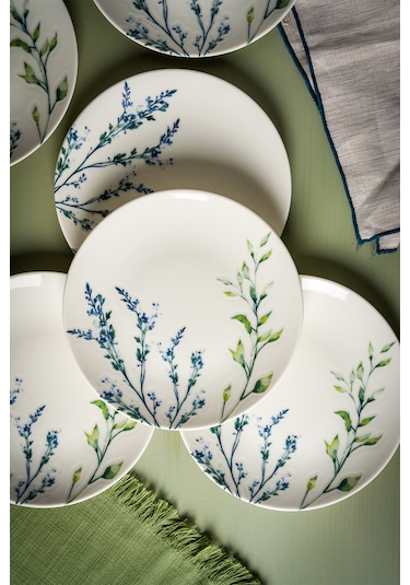 Lavender 6 Parça Porselen Pasta Seti 19 Cm