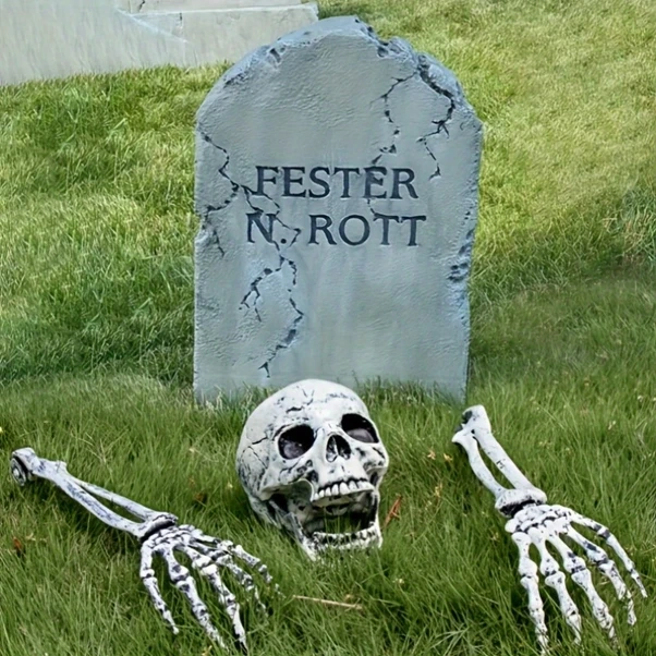 Gateesat Tek Kafatası El Bahçe Süsü Dayanıklı Plastik Cadılar Bayramı Dekorasyonu