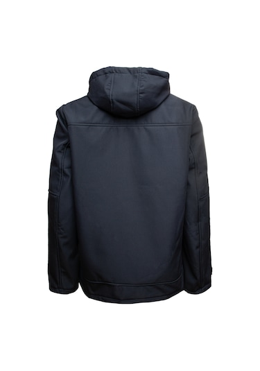 Softshell Kapşonlu Parçalı Mont lacivert