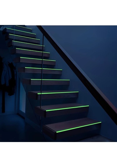 Honeybeeshop Mavi Karanlıkta Parlayan Bant Merdiven Duvarlar Çıkış İşareti Floresan Yapışkan Okul Kitap