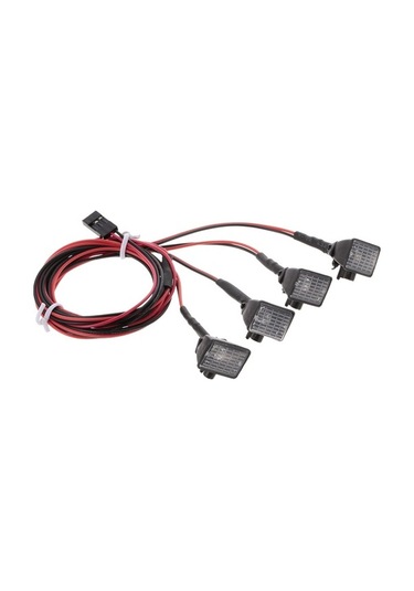 Didadodo 4 Adet Kare Led Far - Beyaz/kırmızı İçin 1/10 Rc Araçlar