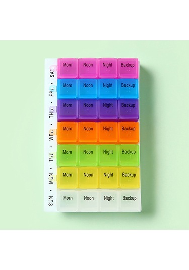 Mufunye Pratik Hap Organizer - 18.3x11.4x2.3cm Boyut, 120g Hafif Ve Taşınabilir