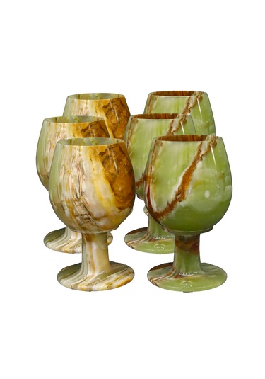 Doğal Oniks Taş Kadeh El Yapımı Şık Dekor & Sunum Ürünü