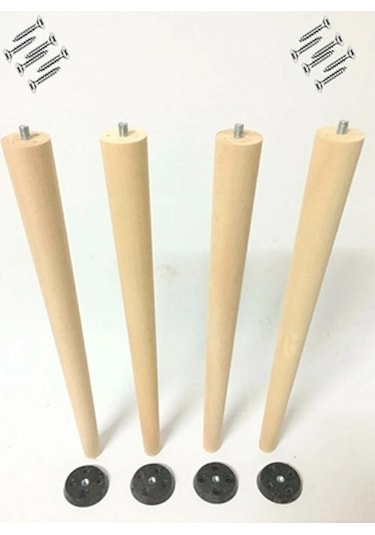 4 Adet Lüks 70 Cm Ahşap Ham Masa Ayağı Çap: 5.5 Cm Hobi Dıy