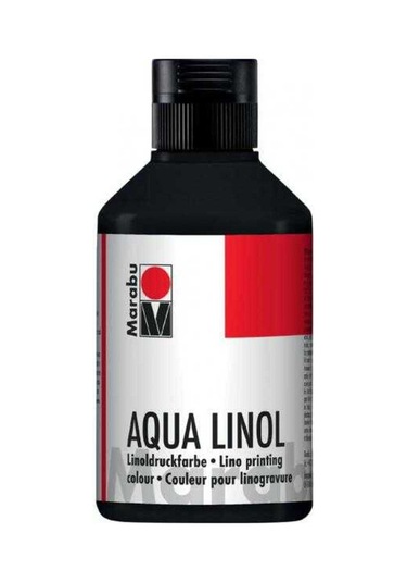 Marabu Aqua Linol Baskı Boyası Black 250 Ml