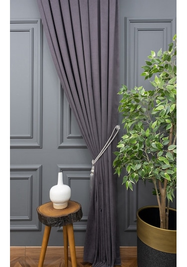 Taç Fon Perde - Gri