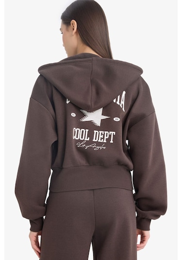 Defacto Coool Oversize Geniş Kalıp Kapüşonlu Sırt Baskılı Fermuarlı Sweatshirt E9583ax25wnbn258 Kahve Defacto Coool Oversize Geniş Kalıp Kapüşonlu Sırt Baskılı Fermuarlı Sweatshirt E9583ax25wnbn258 Kahve