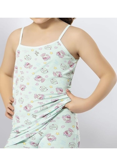 Kota 3405 Kız Çocuk Renkli Desenli İp Askılı Atlet 6 Adet 001