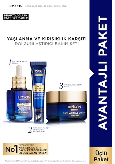 Age Reverse Retinollü Kırışıklık Karşıtı Serum + Krem + Göz Kremi Üçlü Set