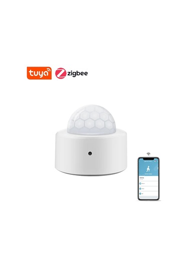 Globalconnectstore Zigbee Mini Pır Hareket Sensörü, Akıllı Ev Ve Güvenlik İçin, Z2m Uyumlu Açık Gri
