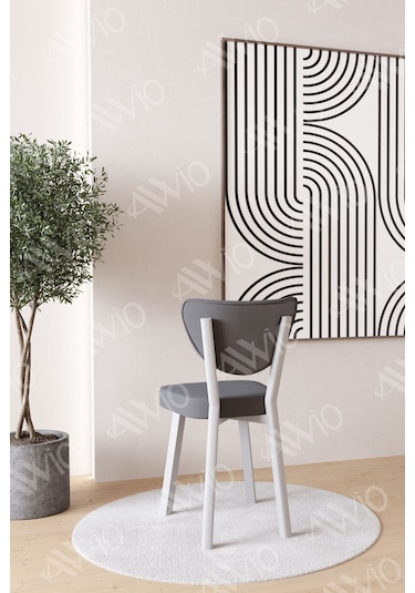 Avvio Lionel Beyaz Elma Sandalye 80x120 Yemek Masası Mutfak Masası 4 Kişilik Masa Sandalye Takımı Siyah Mermer