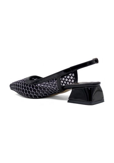 Berk Fileli Alçak Topuklu Abiye Siyah