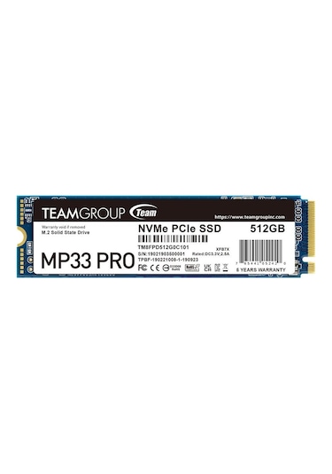 Team Mp33 Pro 512gb 2400/2000mb/s Nvme Pcıe Gen3x4 M.2 Ssd Disk