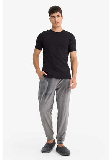 Defacto Regular Fit Cepli Kadife Pijama Altı F4672ax25wnar138 Antrasit