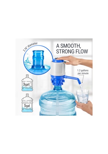 Aubyhe 5 Galon Suluklar İçin El Manuel Su Pompası, Yemek Dereceli Malzeme, Uyumlu Kapağa Takılabilir, Ayarlanabilir Boru Uzunluğu, Koruyucu Kapak Ve Temizleme Fırça MAvi