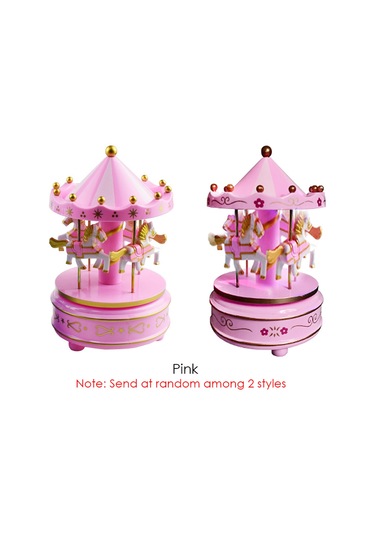 Reedark Döner Atlı Karusel Müzik Kutusu - Çocuklar İçin Doğum Günü Ve Noel Hediyesi Pembe
