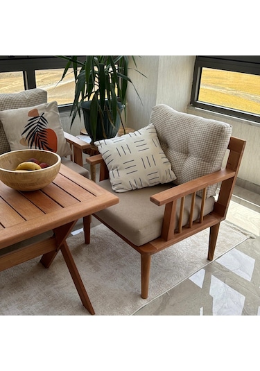 Masif Ahşap Balkon Mobilya