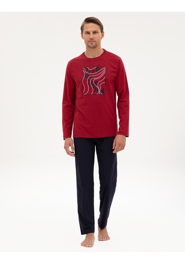 Pierre Cardin Erkek Bordo Pijama Takım 50322653-900 Bordo