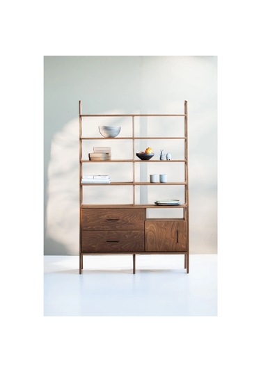 Woodesk Poyraz, Ahşap Kitaplık Ve Raf Ünitesi, 190x120, Tik Renk