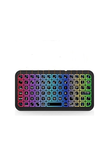 Mini Klavye Smarttv Işıklı Bluetooth Kablosuz Televizyon Ps3 Dizüstü Tabletler Telefonlar İçin