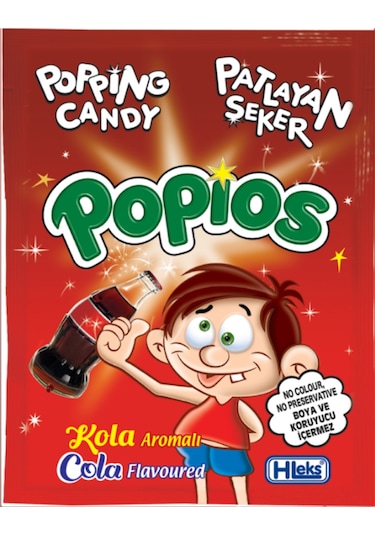 Hleks Patlayan Şeker Popios Kola Tutti Frutti 4 G 40 + 40 Adet