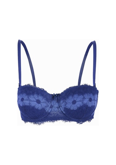 Loya Kadın Lacivert Fiori Dolgulu Straplez Sütyen Lacivert