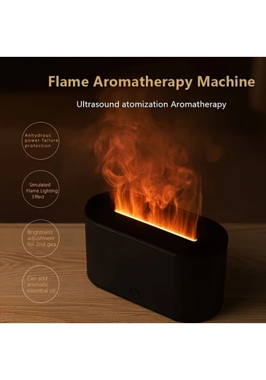 Techbloom Ultra Sessiz Alevli Aromaterapi Difüzör Dark Wood Grain Usb Güçlü Ayarlanabilir Parlaklık Ev Yatak Odası Ofis Ahşap