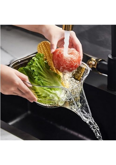 Xurunkeji Mutfak Lavabosu İçin Tahliye Sepeti Hunisi, Çok Fonksiyonlu Tahliye Sepeti Sebze Yıkama Sepeti Kuru Ve Islak Ayırma Şeffaf Xurunkeji Mutfak Lavabosu İçin Tahliye Sepeti Hunisi, Çok Fonksiyonlu Tahliye Sepeti Sebze Yıkama Sepeti Kuru Ve Islak Ayırma Şeffaf