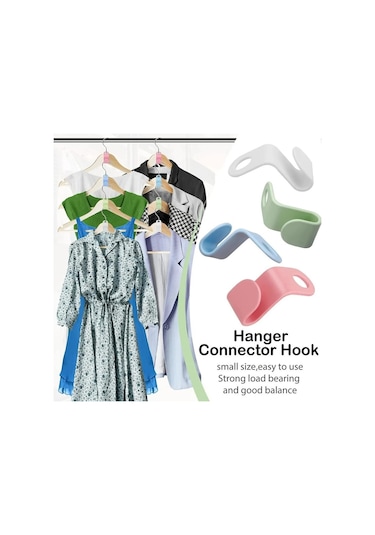 Beyaz 50 Adet Elbise Askısı Genişletici Klipler Uzay Tasarrufu Konektörü Kanca Basamaklı Askılar Kanca Ev Dolap Depolama Raf Organizasyonu 10 Beyaz