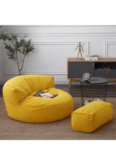 Good Night Twist Berjer Aktivite Koltuğu Ve Ayak Pufu Sarı