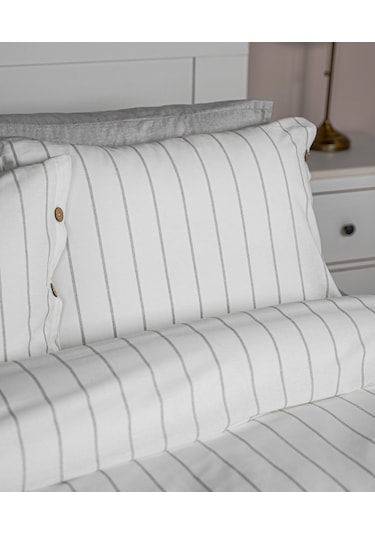 Cotton Collection Tek Kişilik Çizgili Nevresim Seti Rayuna Renkli